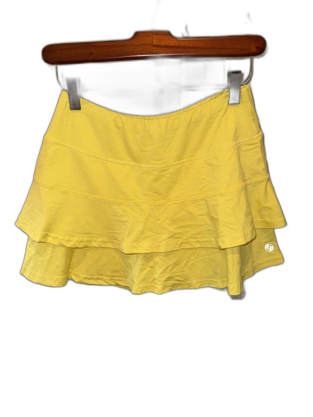 Lija Tennis Skort Lemon Yellow Skirt Small S Layered Bright Pickleball